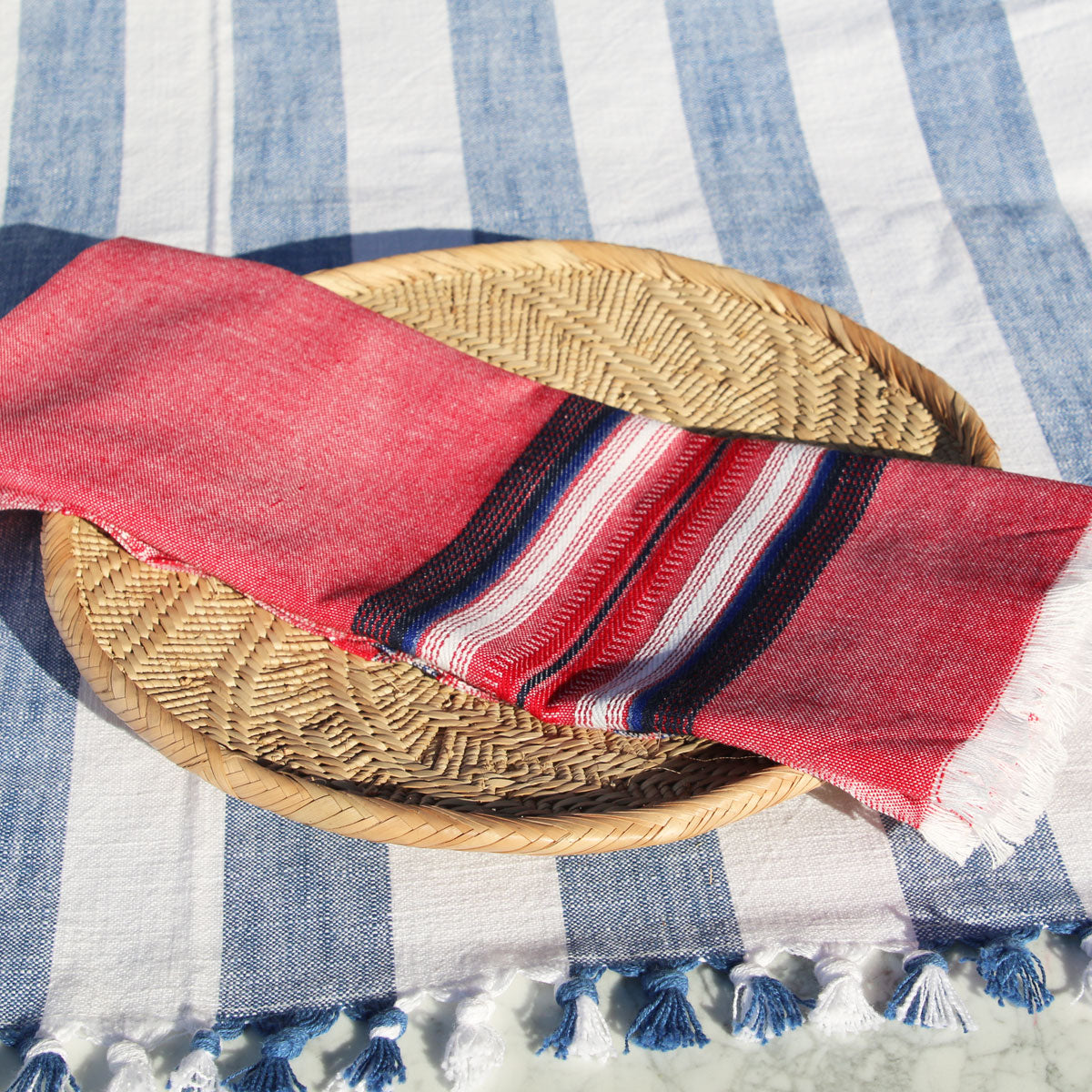 red white and blue patriotic kitchen towel
