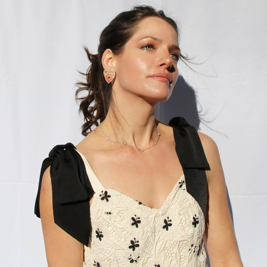 beaded-pink-gold-metal-heart-earring