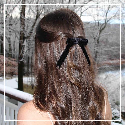 black couture velvet hair bow