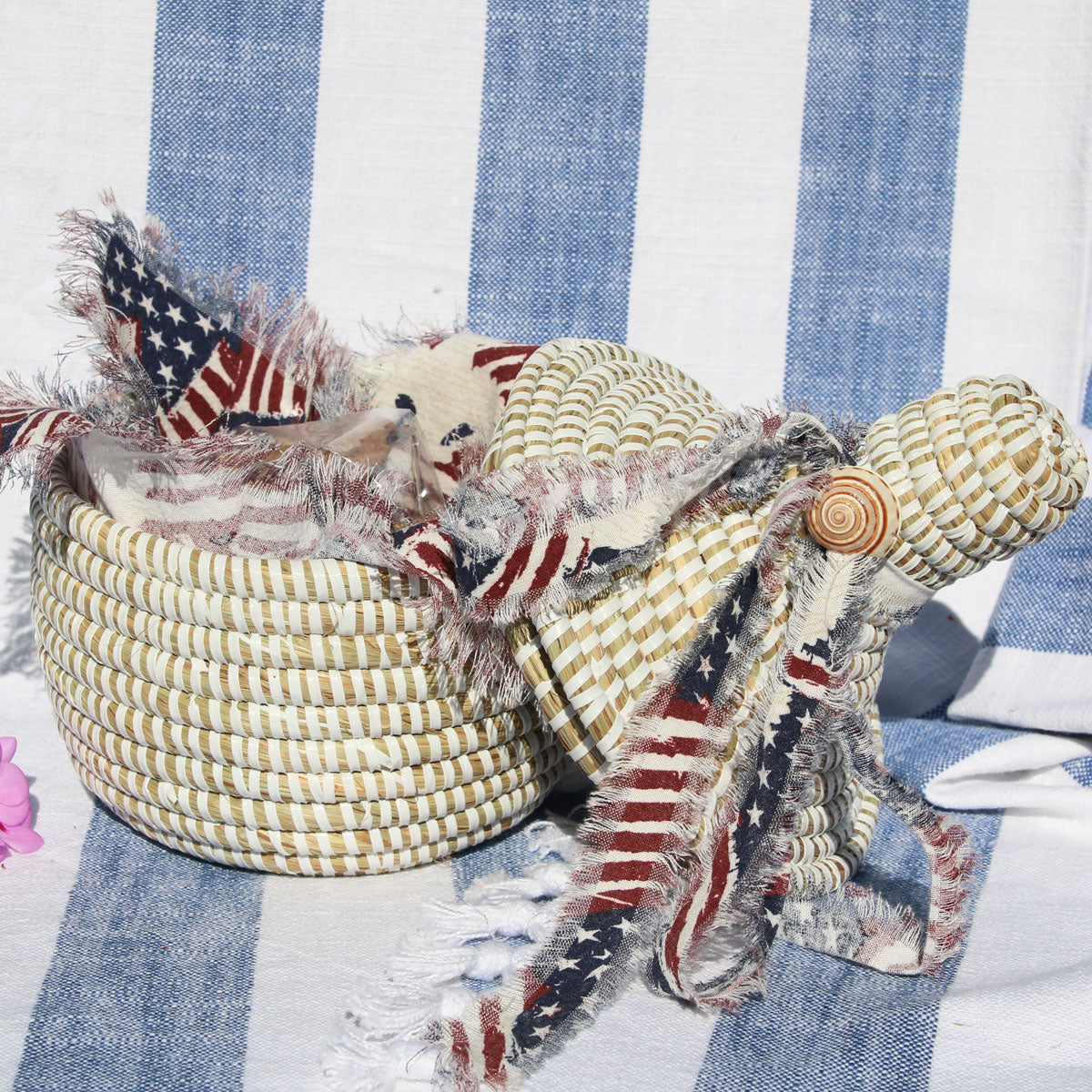 Cotton Lined Mini Lidded Gift Basket