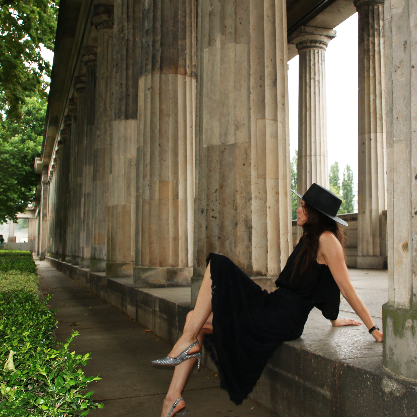 black boater ladies hat lightweight 