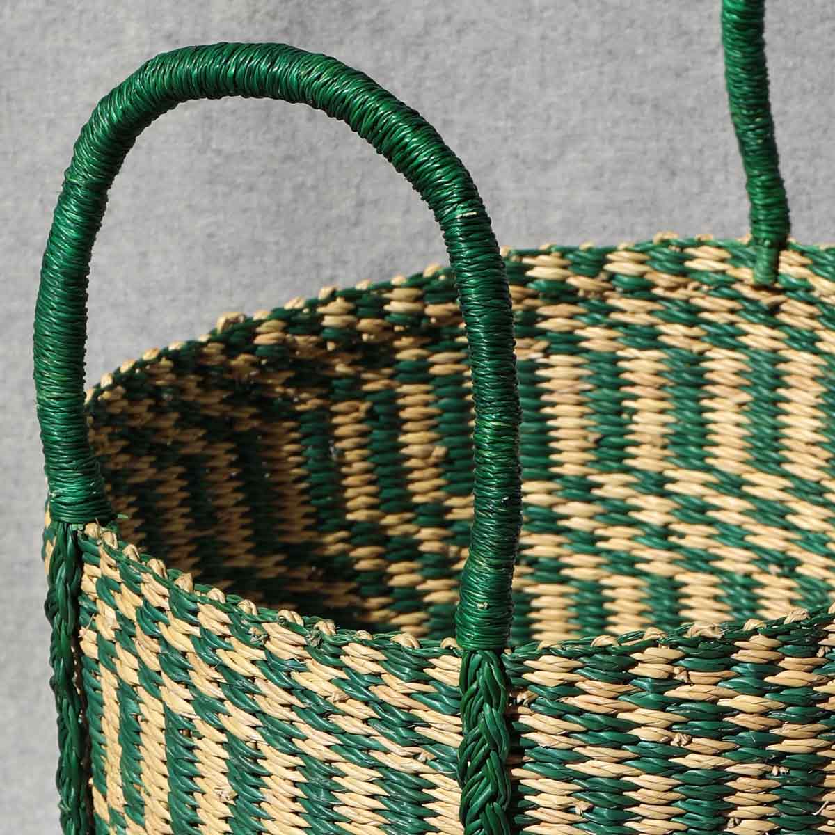 emerald-deep-hunter-green-braided-basket-handle