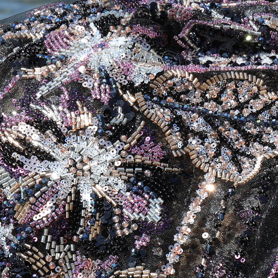 Hibiscus Hand Beaded Resort Gown
