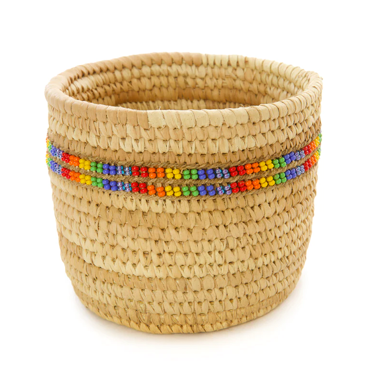 Nomadic Camel Milking Baskets with Handbeaded Rim