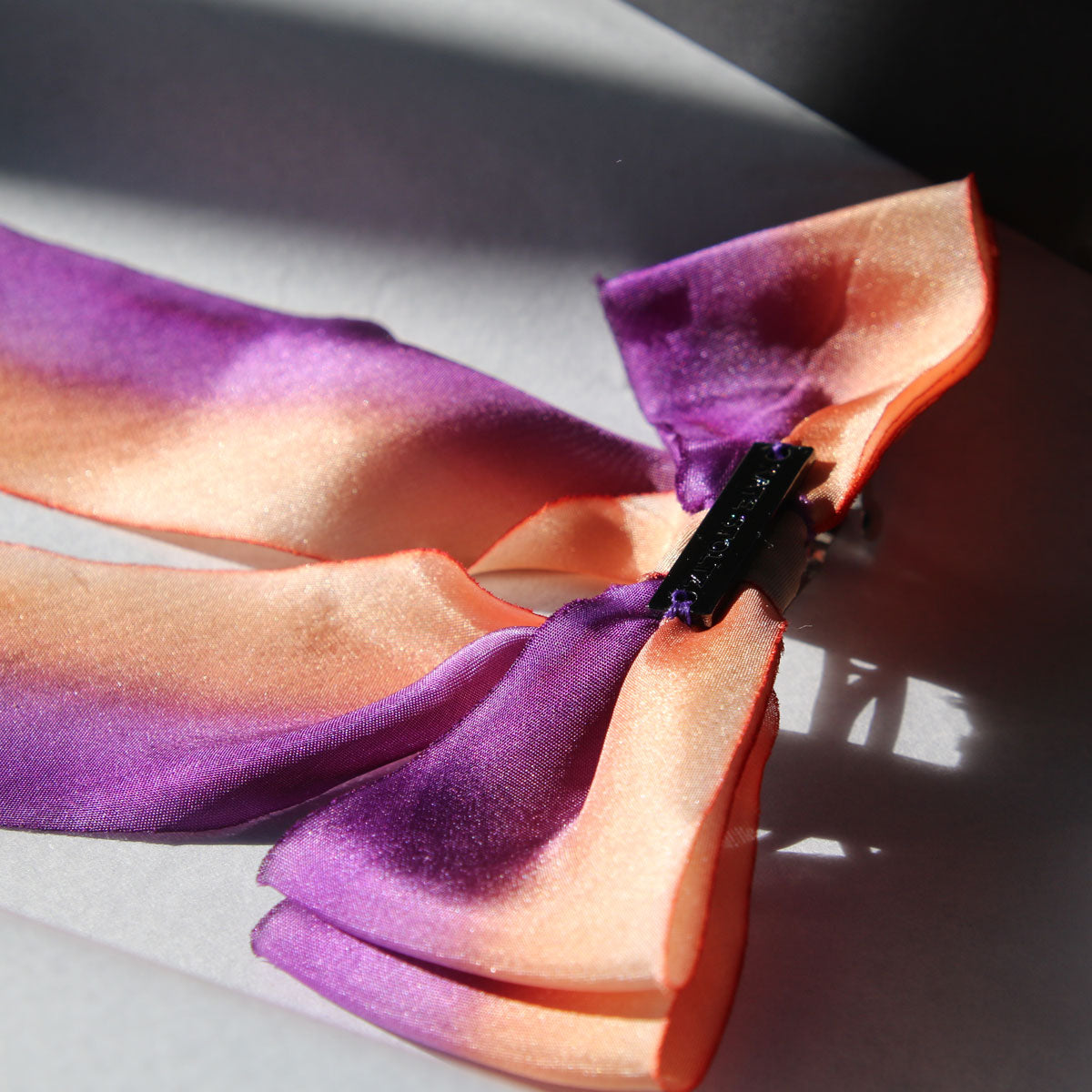 Hand Dyed Silk Hair Bow Clip