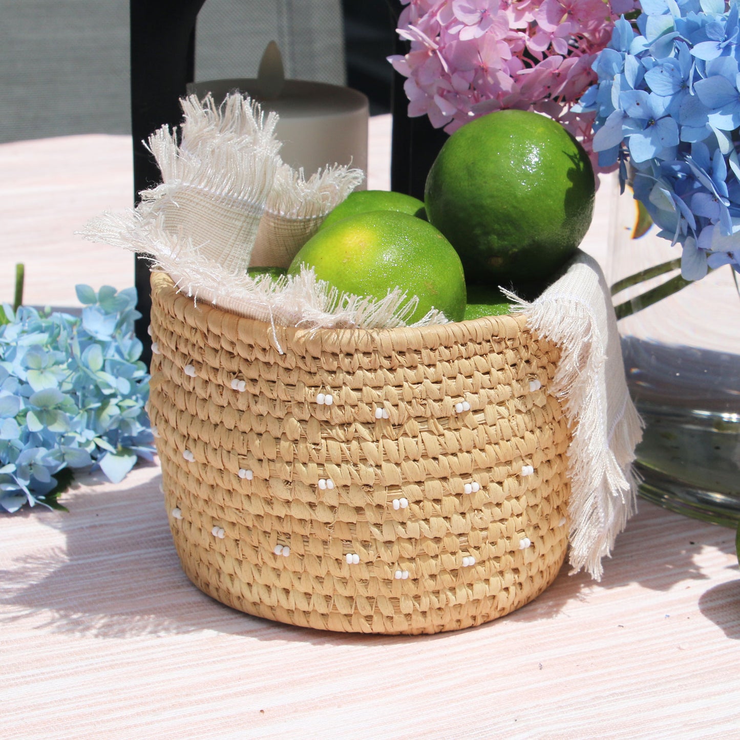 Nomadic Camel Milking Baskets with Handbeaded Rim