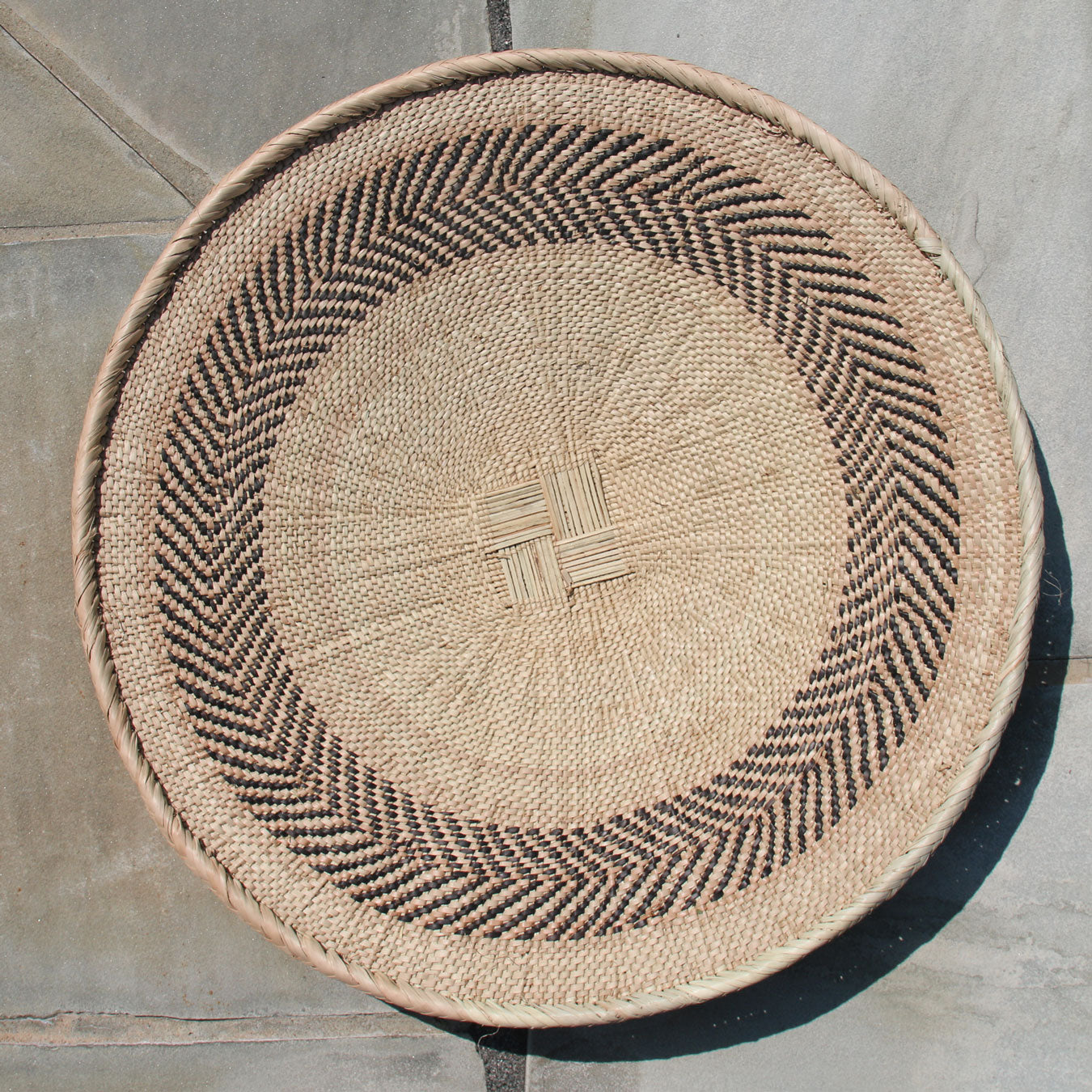 Large 22" Herringbone Large Serving or Wall Basket