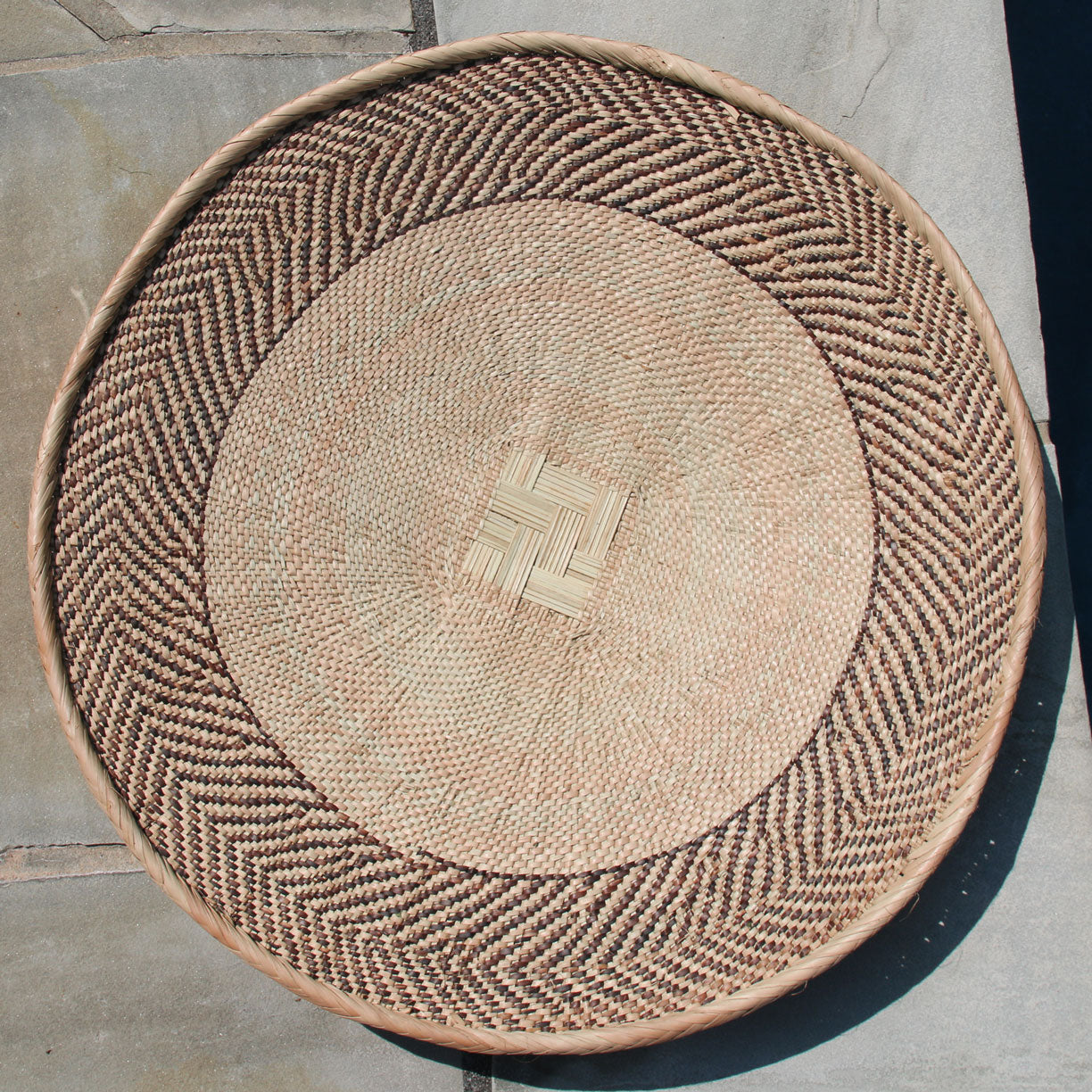 Large 22" Herringbone Large Serving or Wall Basket