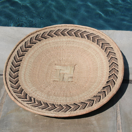 Large 22" Herringbone Large Serving or Wall Basket