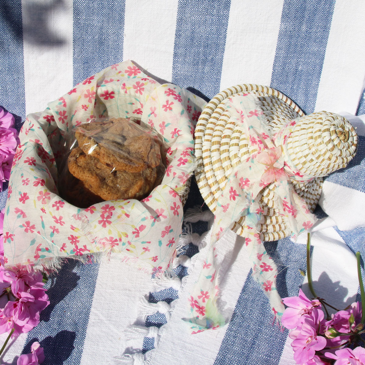 Cotton Lined Mini Lidded Gift Basket