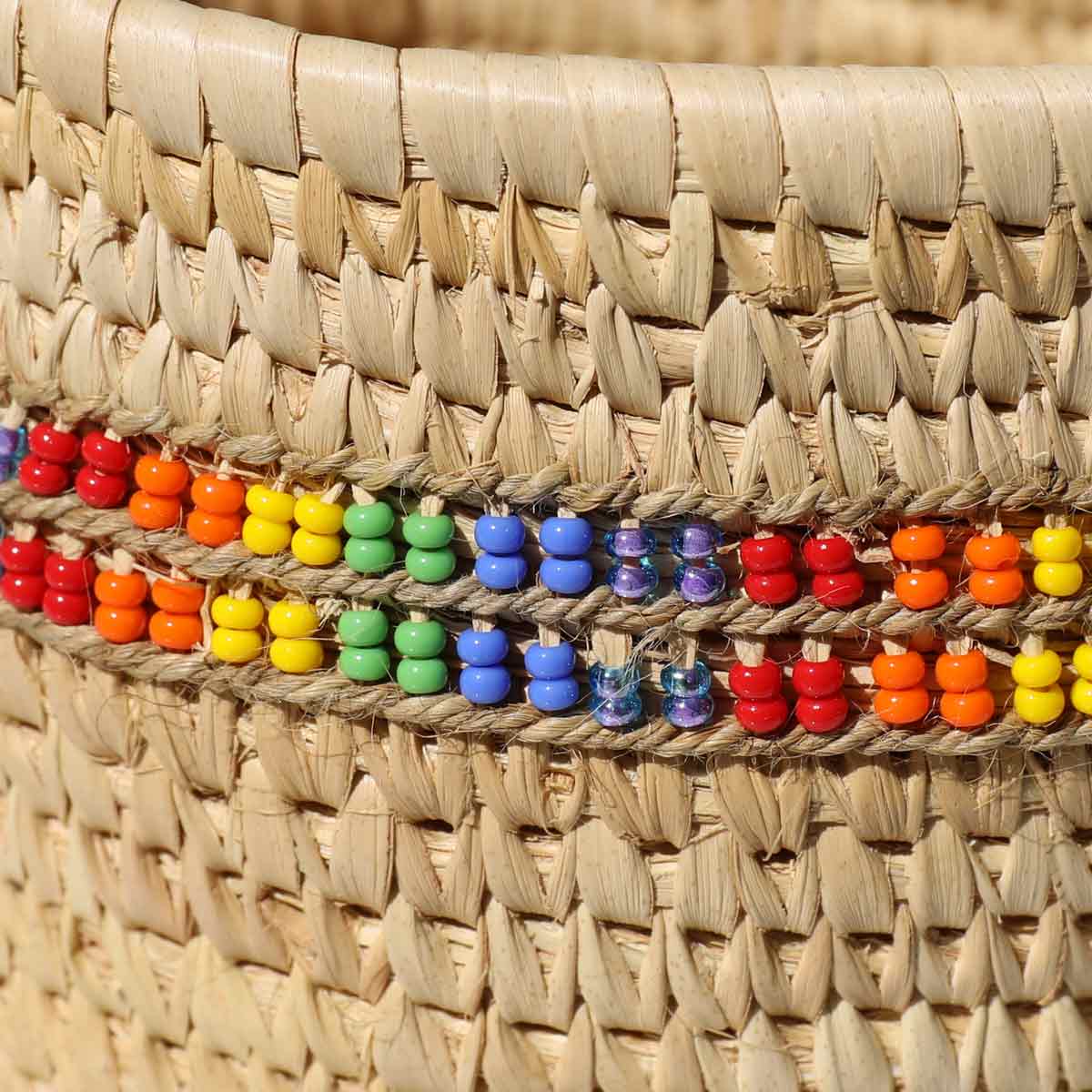 Palm Leaf Rainbow Baskets