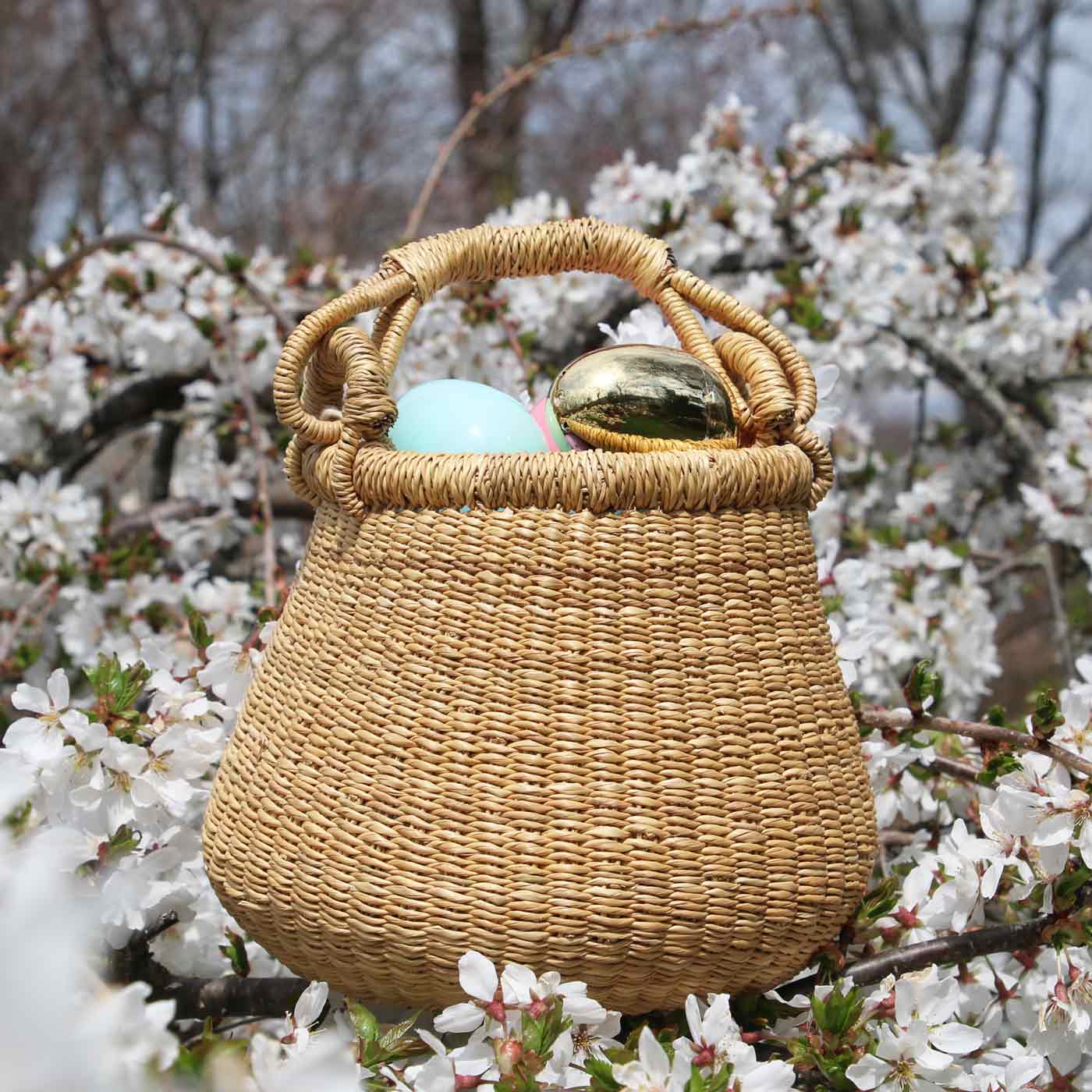 Natural Kettle Basket with Handle