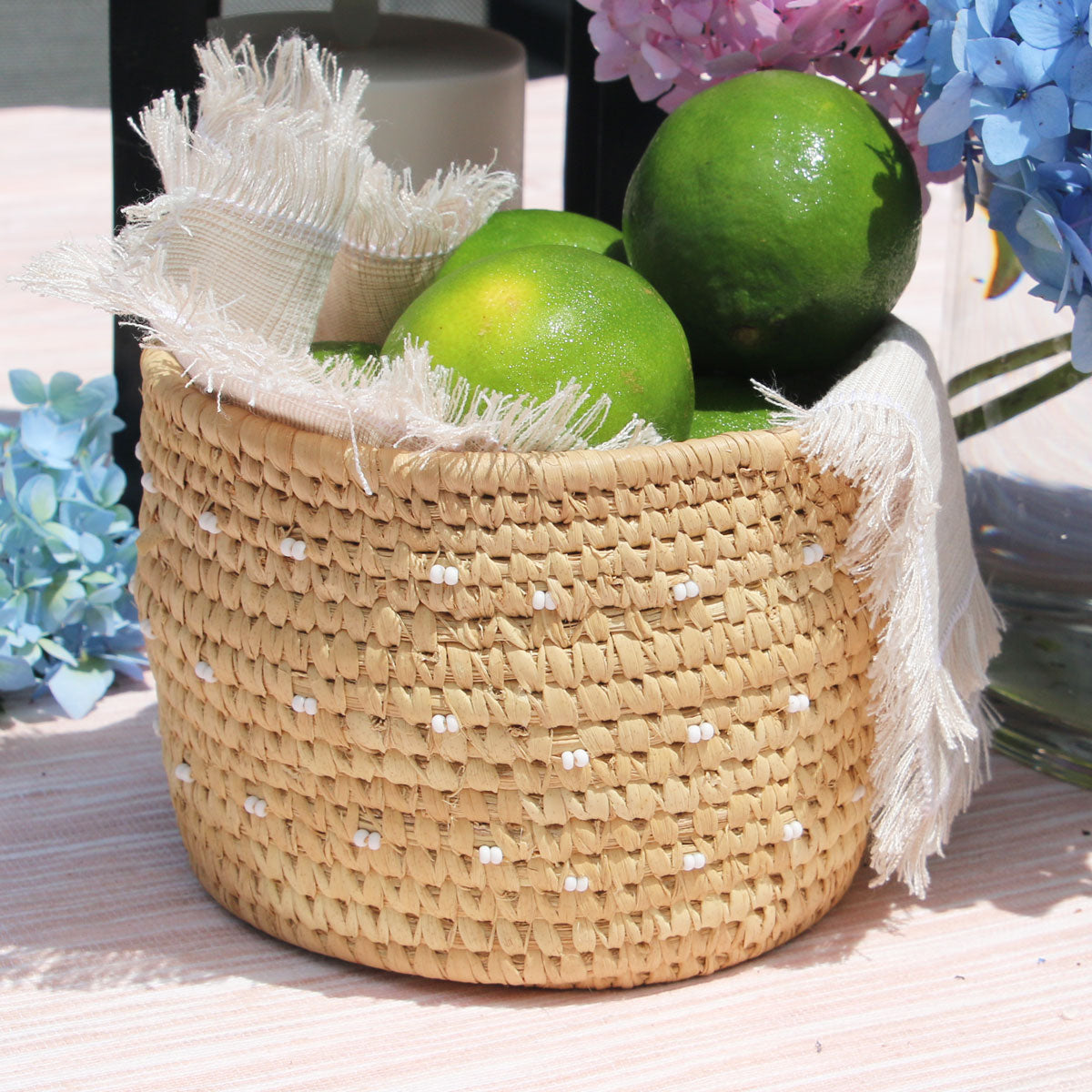 Nomadic Camel Milking Baskets with Handbeaded Rim