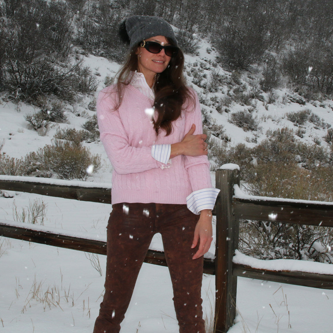 Blue Cable Knit Kate Stoltz Sweater
