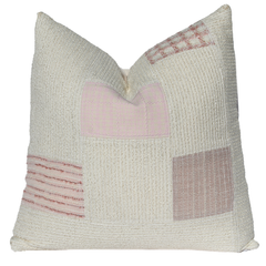 one of a kind pastel-pink-white-couture-tweed-pillowcase