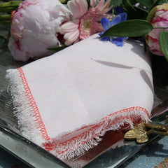 Linen Napkin with Frayed Hem