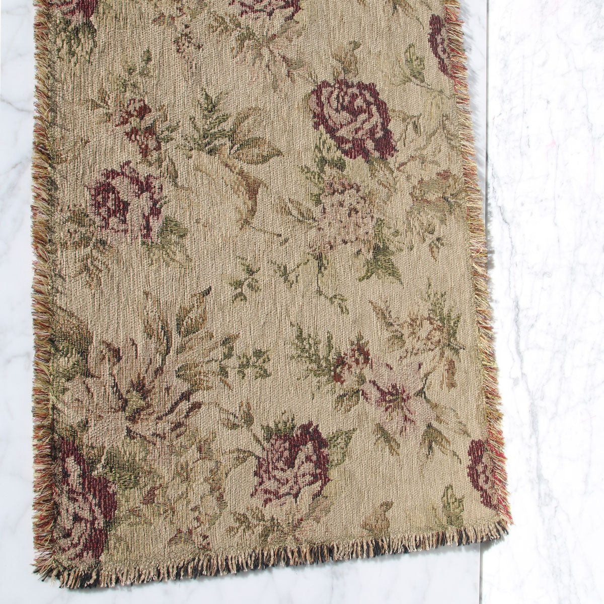 rose-floral-green-brown-pink-table-runner