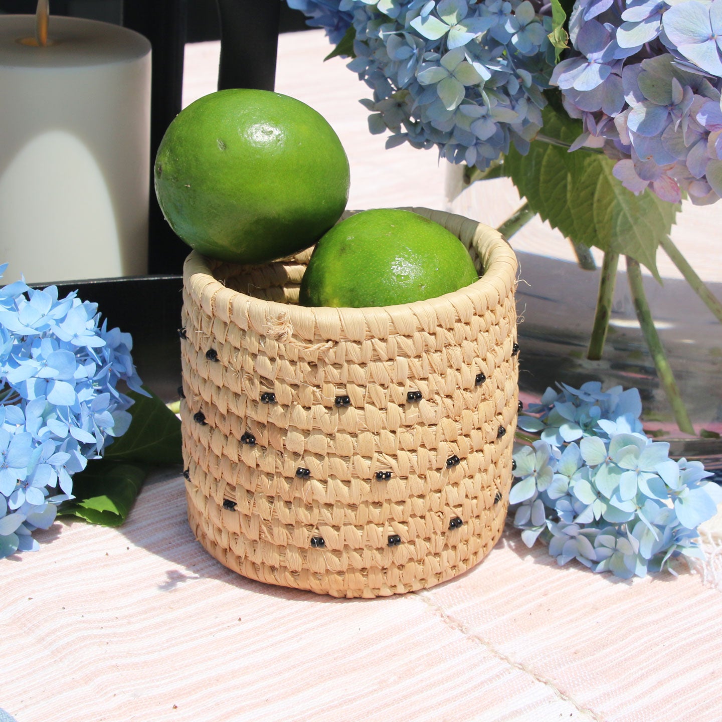 Nomadic Camel Milking Baskets with Handbeaded Rim