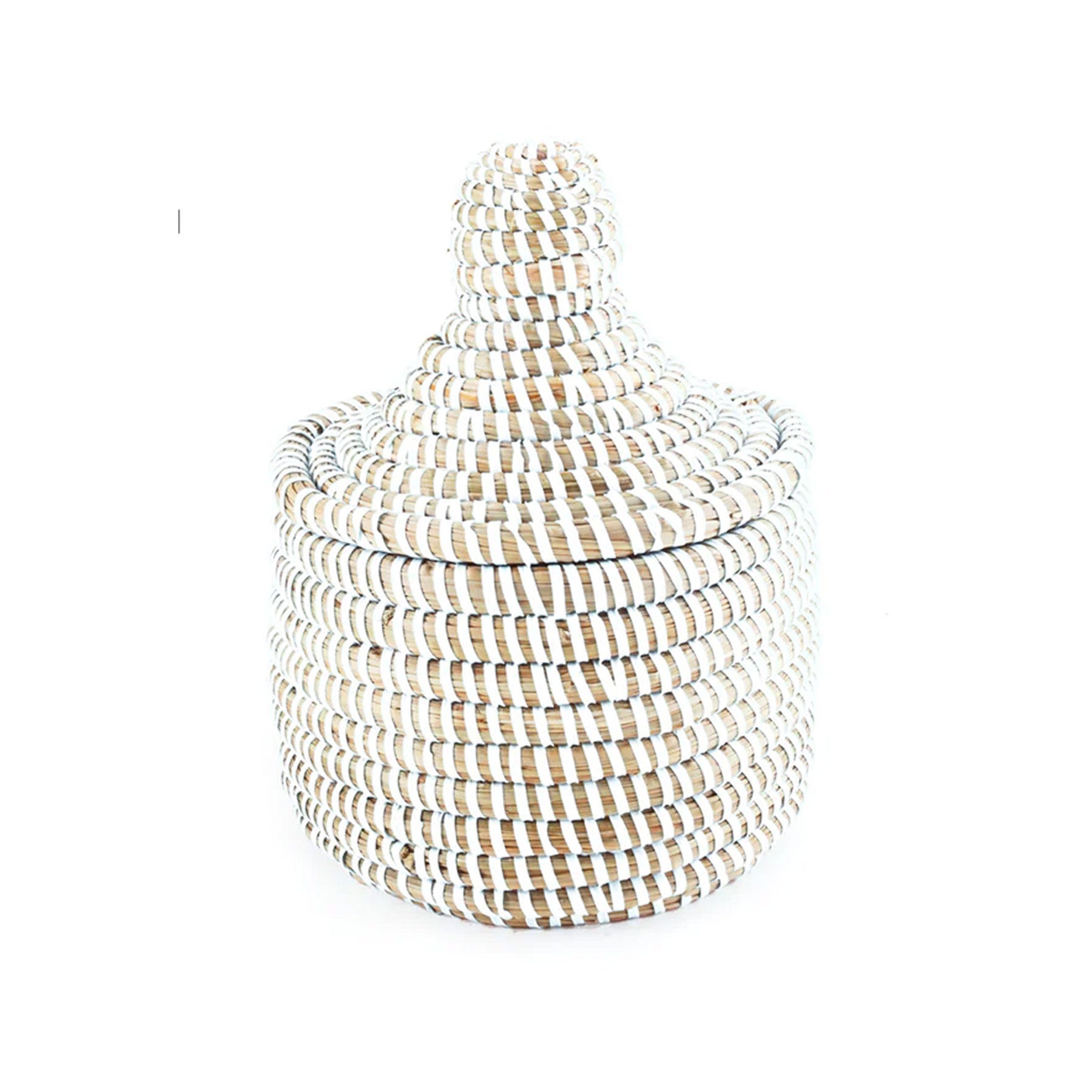 mini handwoven basket with lid