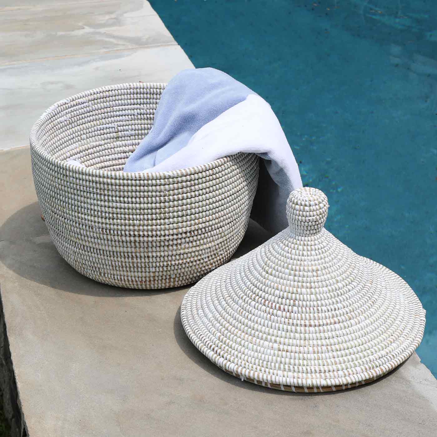 Gourd Lid Storage Basket 13 x 15 inch / Multiple Color Options