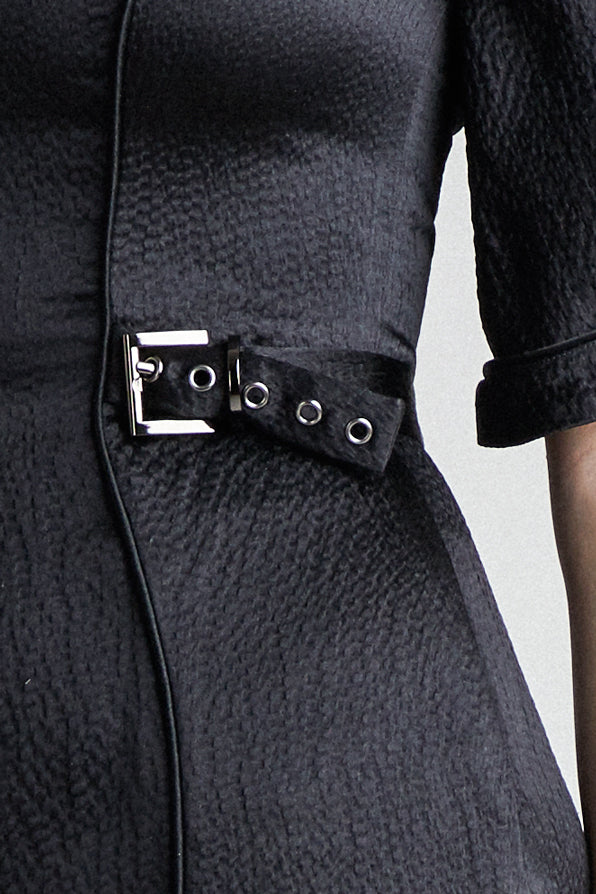 Gunmetal Waist Buckle Detail