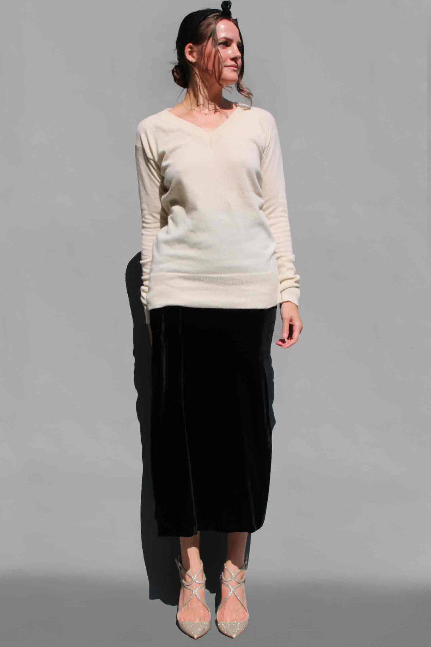 White Creme Regenerated Italian Cashmere Sweater