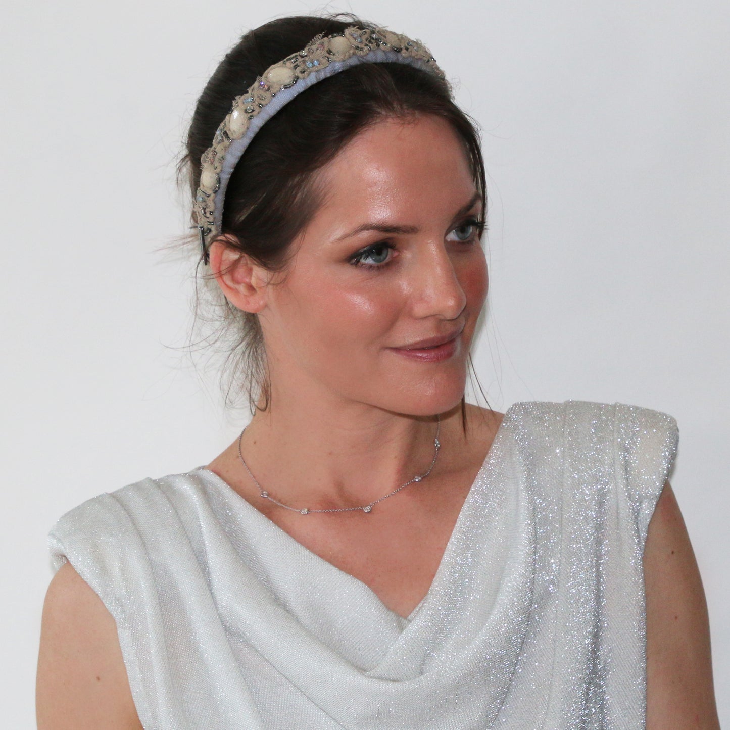 Hand-beaded Tulle Headband