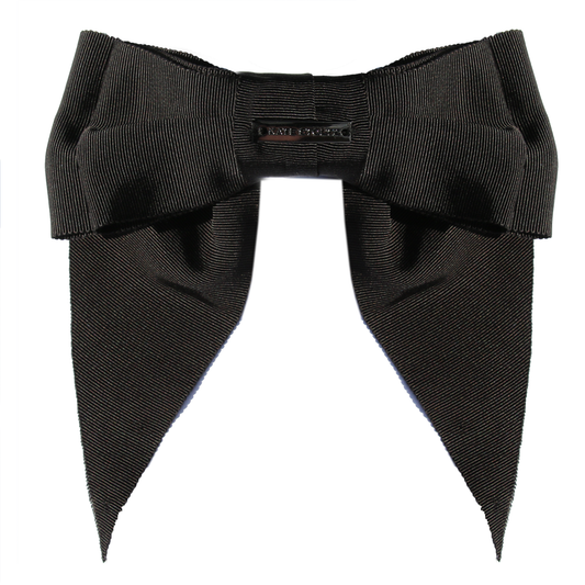 Large Black Grosgrain Hair-bow Clip