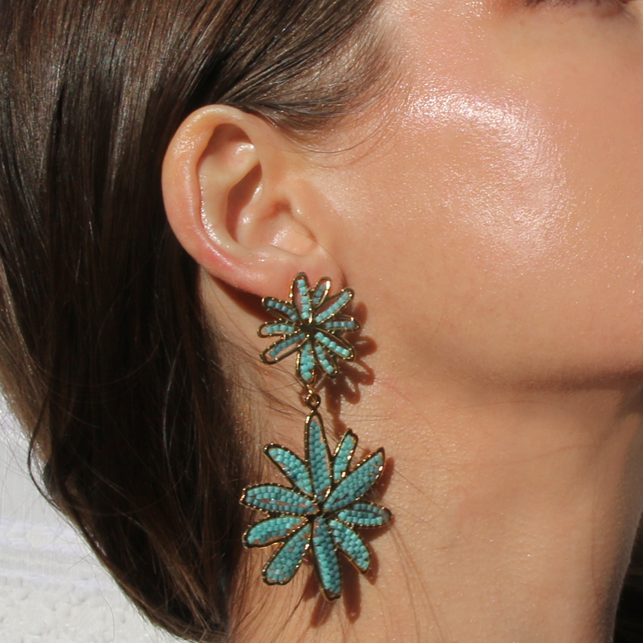    blue-aqua-sea-green-hand-beaded-earring