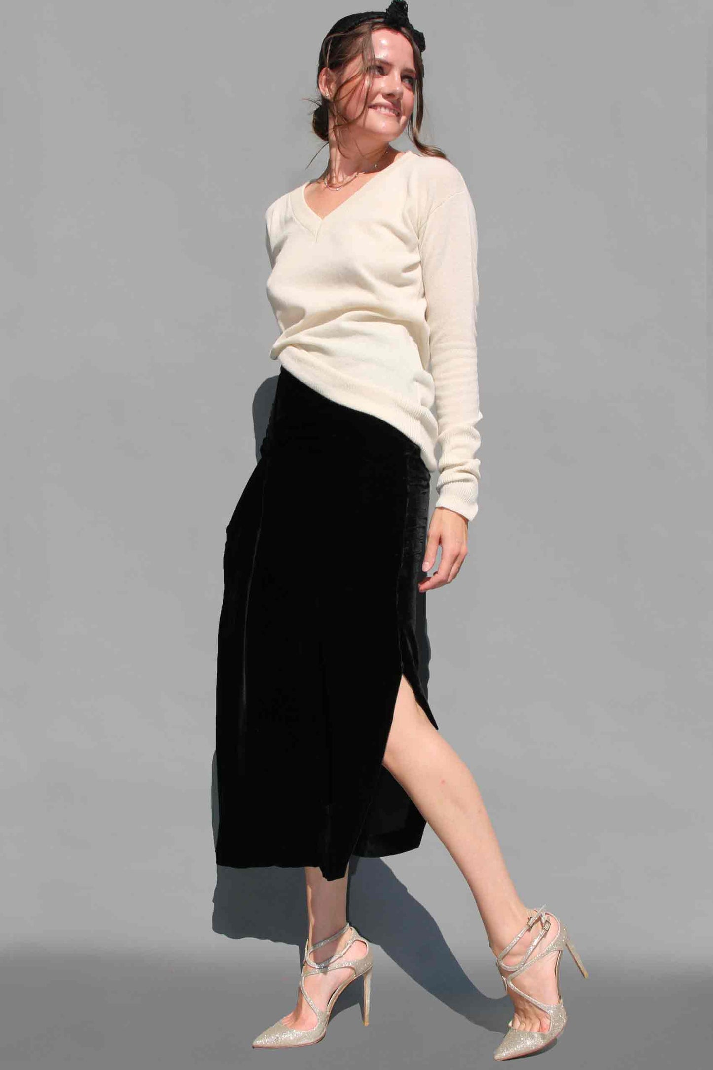 White Creme Regenerated Italian Cashmere Sweater