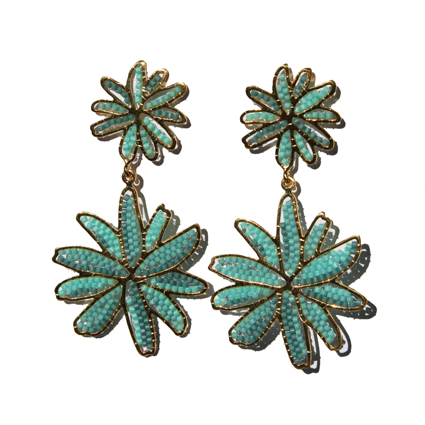 hand-beaded-aqua-blue-flower-gold-frame-earring