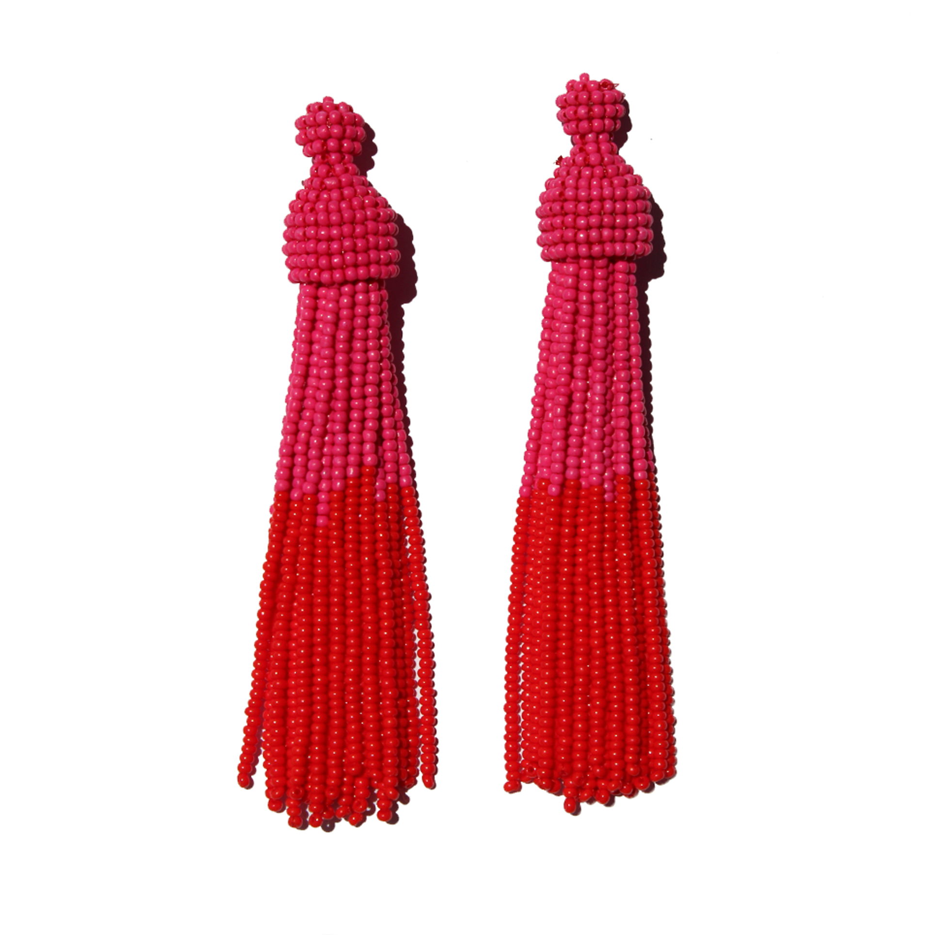 hand-beaded-chandalier-earring-red-fuchsia-pink-shoulder-length