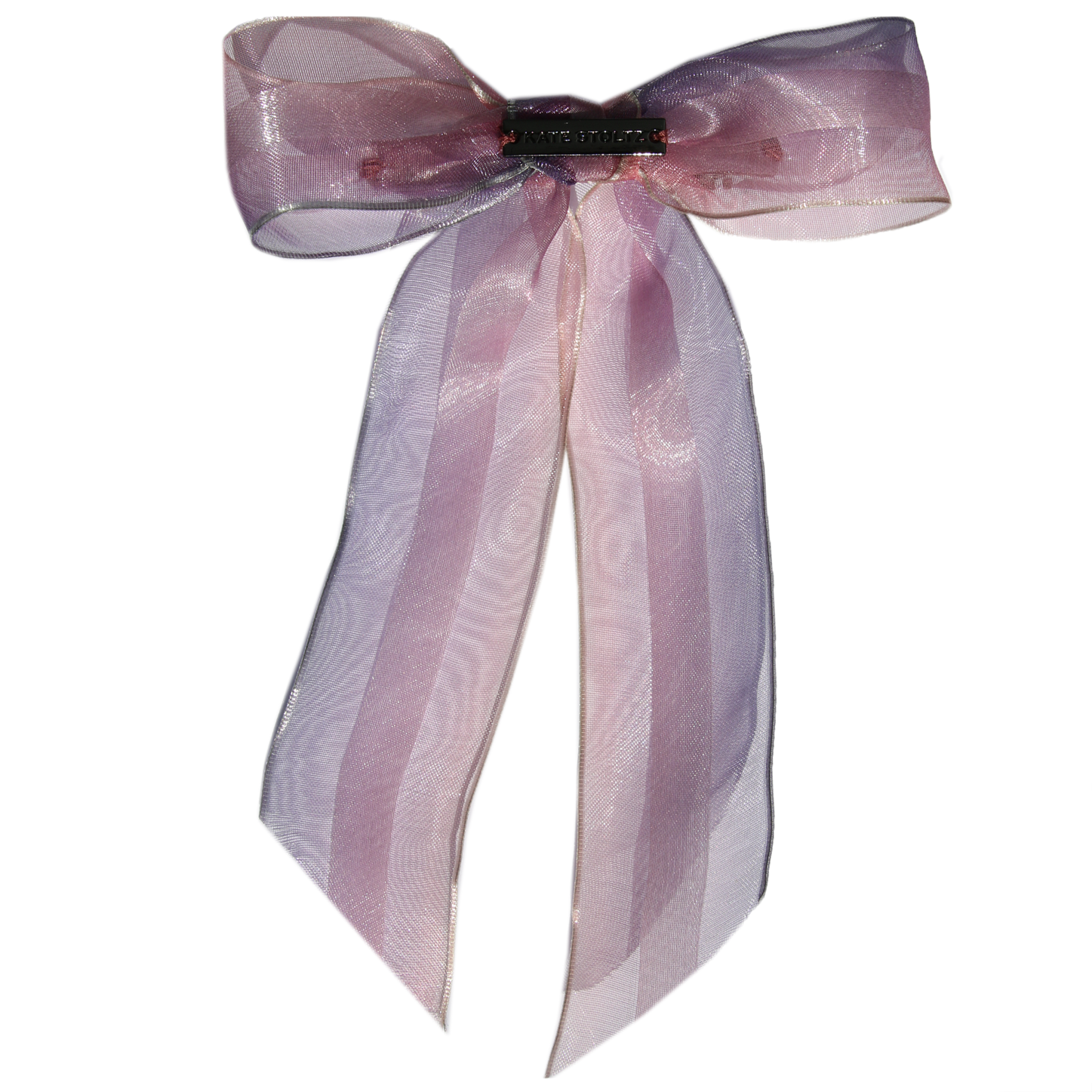 lavendar-purple-organza-ribbon-hair-bow-clip handcrafted by kate stoltz in studio