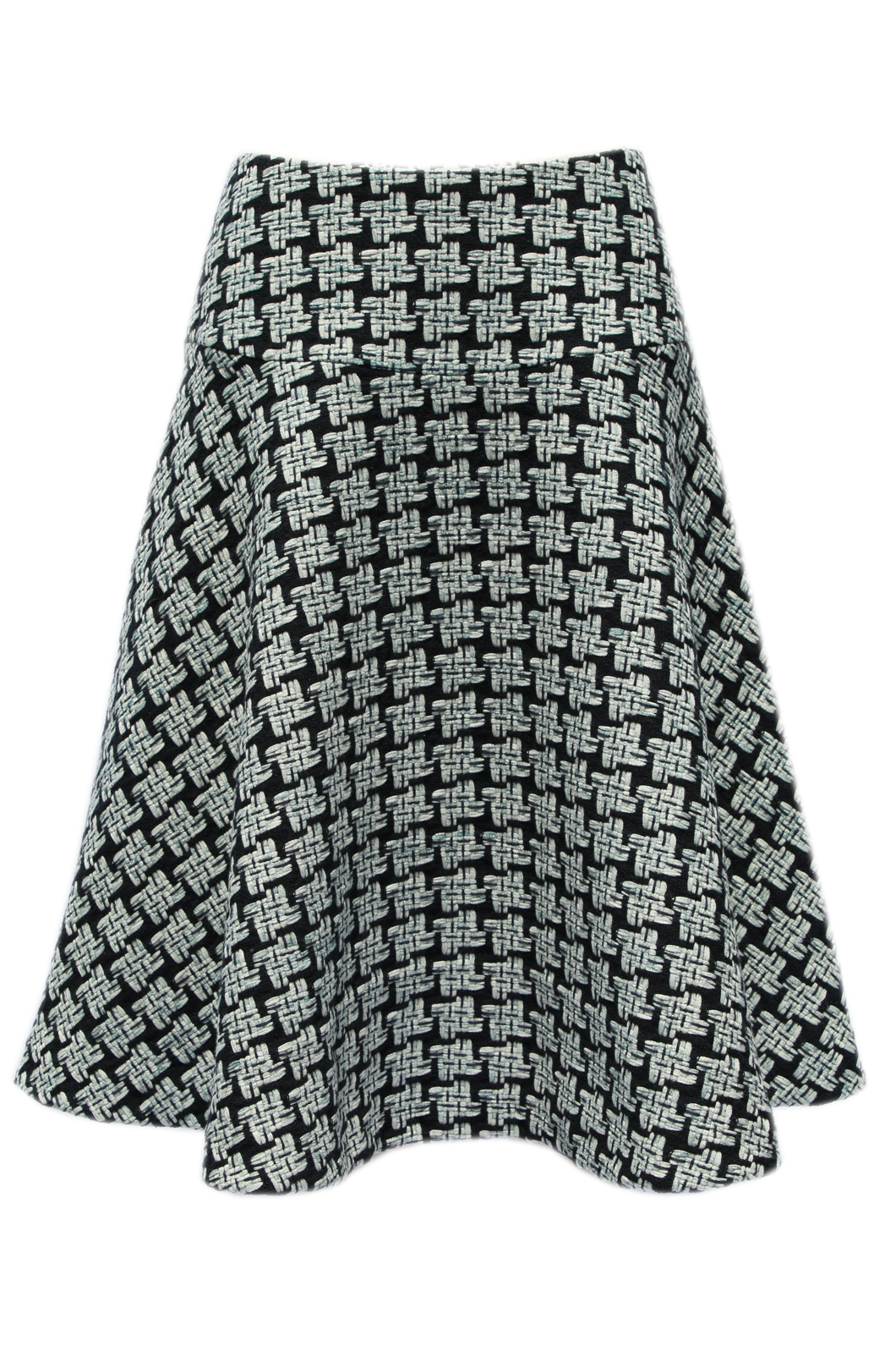 Dark Navy and White Tweed Circle Skirt