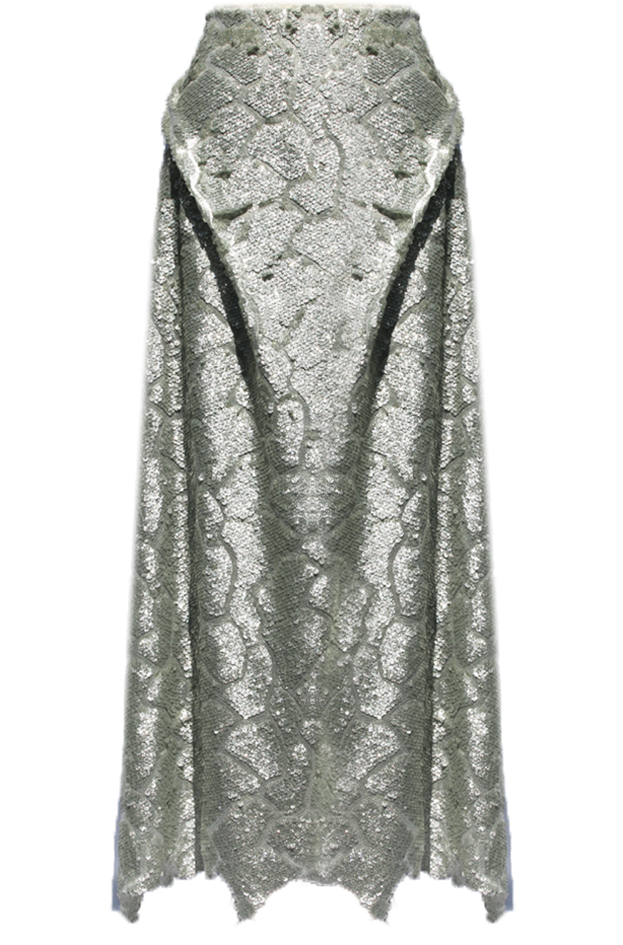 silver sequin glitter skirt 