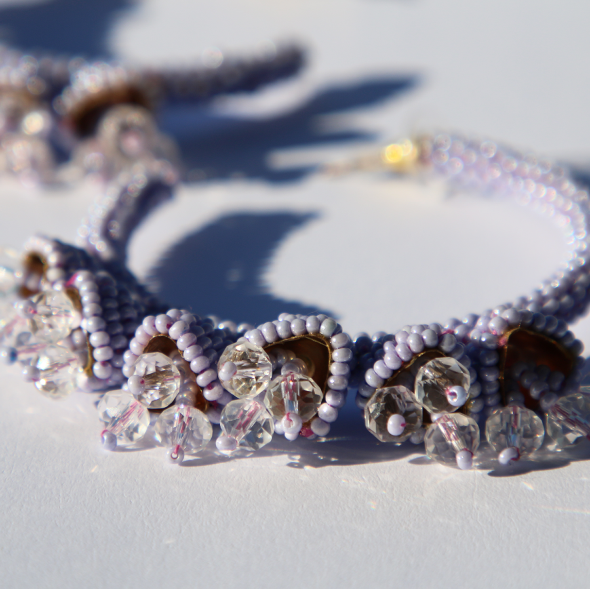     soft-lavender-hand-beaded-hoop-earring