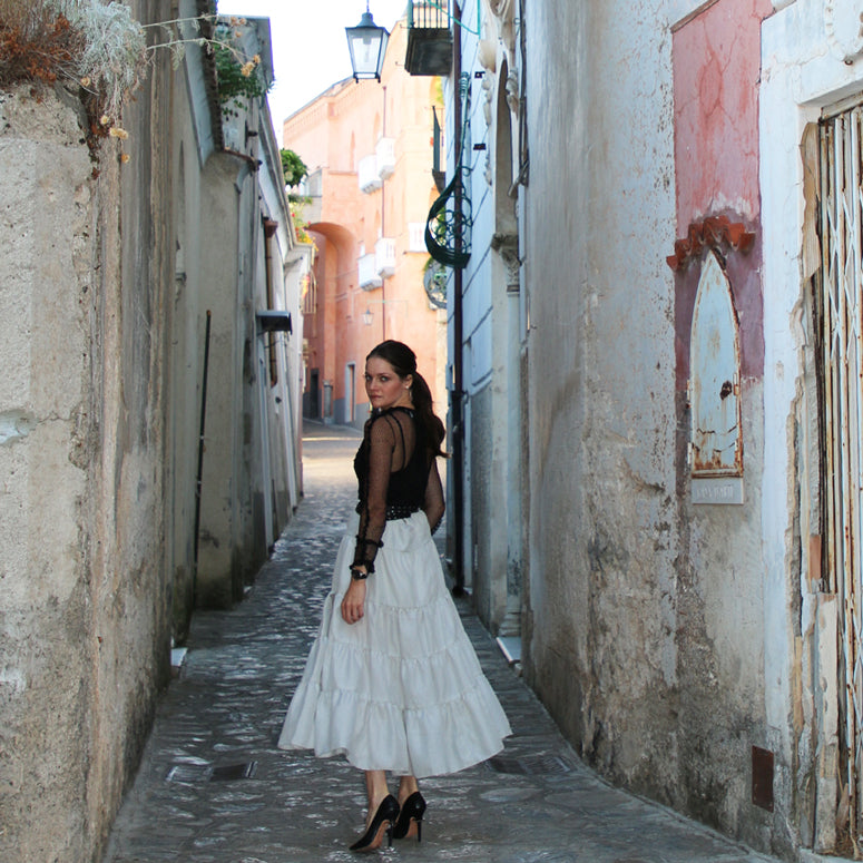 Tiered Silver Skirt