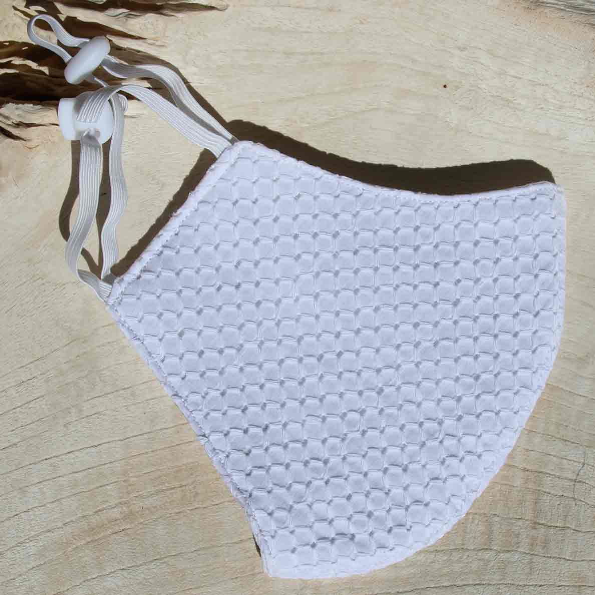 White Embroidered Eyelet 100% Cotton Mask